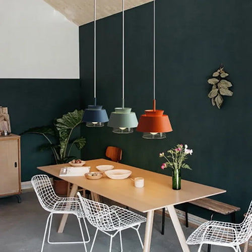 Nordic style glass and iron pendant light for decorative interiors - vue 4 sur 13