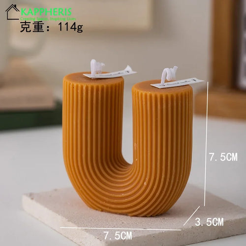 U-shaped scented candles decorative guest gift set - vue 9 sur 10
