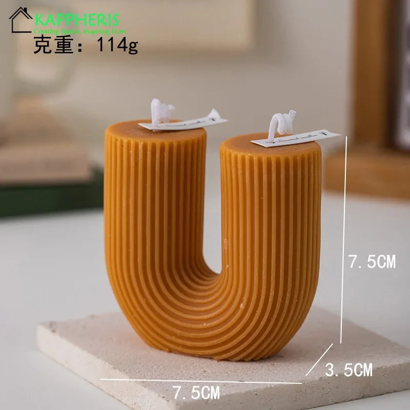 U-shaped scented candles decorative guest gift set - vue 8 sur 10