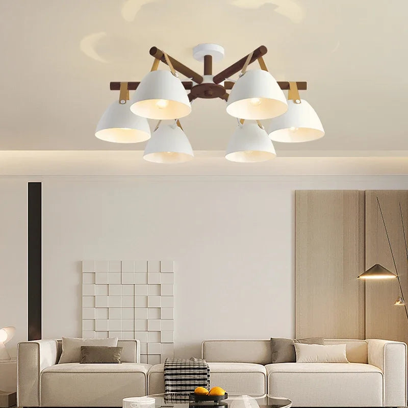 Nordic wood LED chandelier