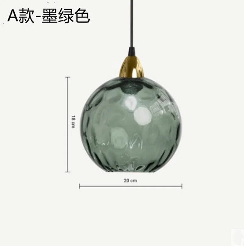 Modern nordic coloured glass chandelier with water grain effect - vue 13 sur 29