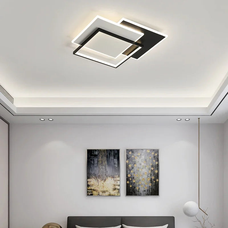 Modern dimmable rectangular chandelier for stylish interiors - vue 5 sur 11