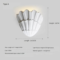 Modern creative LED gypsum shell wall light