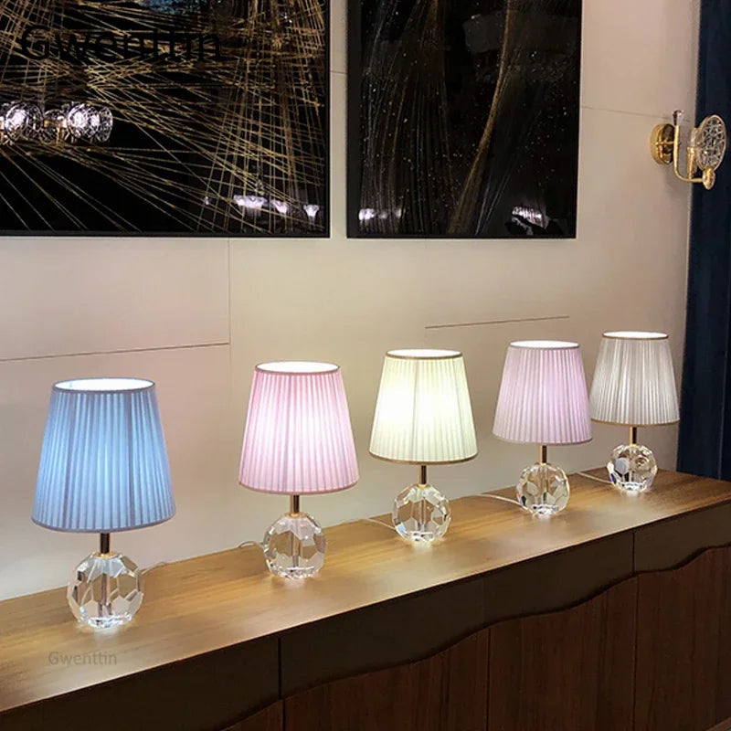 Modern crystal table lamp for interior decor and lighting