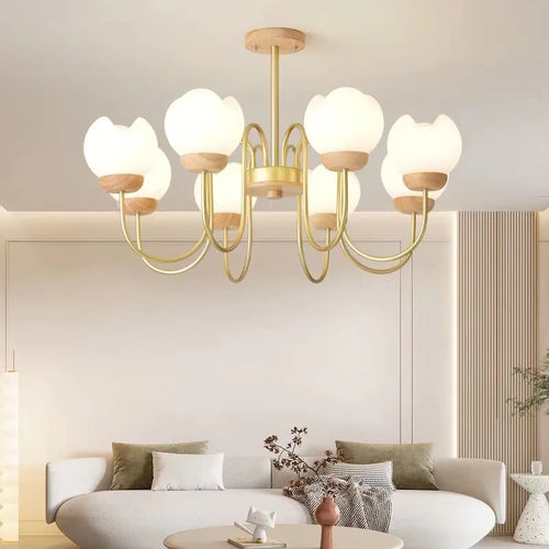 Nordic solid wood chandelier for elegant interior decoration - vue 2 sur 9