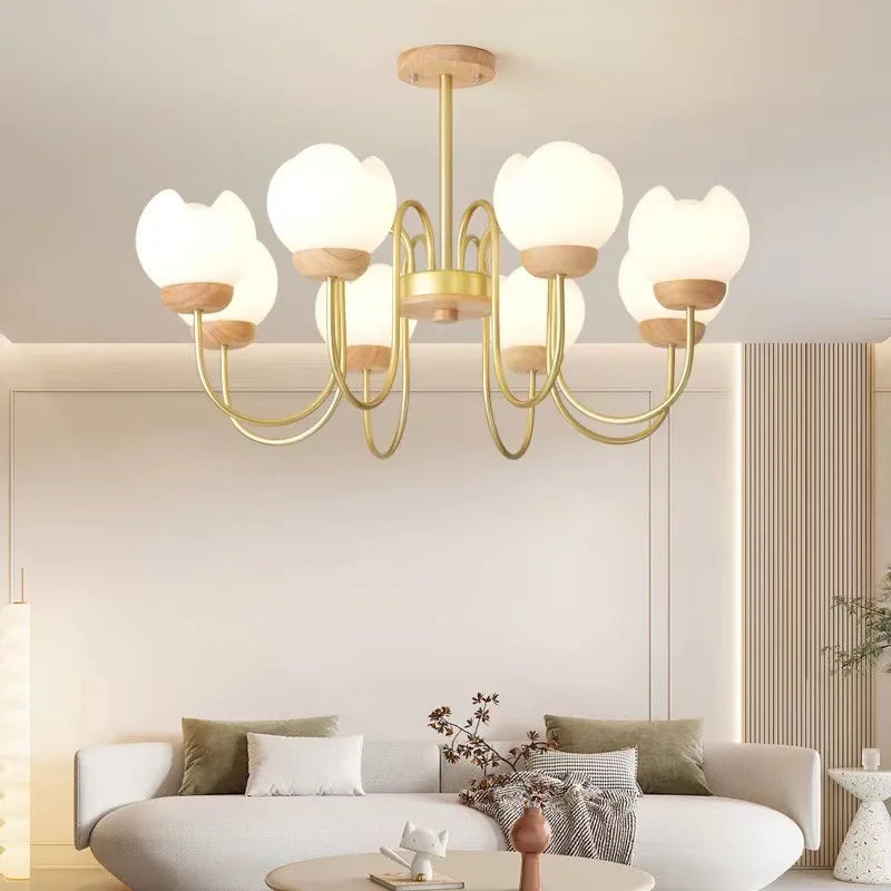 Nordic solid wood chandelier for elegant interior decoration