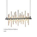 Minimalist black stainless steel postmodern chandelier