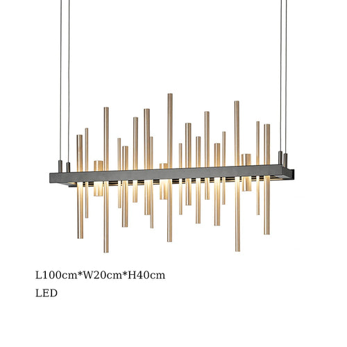 Minimalist black stainless steel postmodern chandelier - vue 12 sur 16