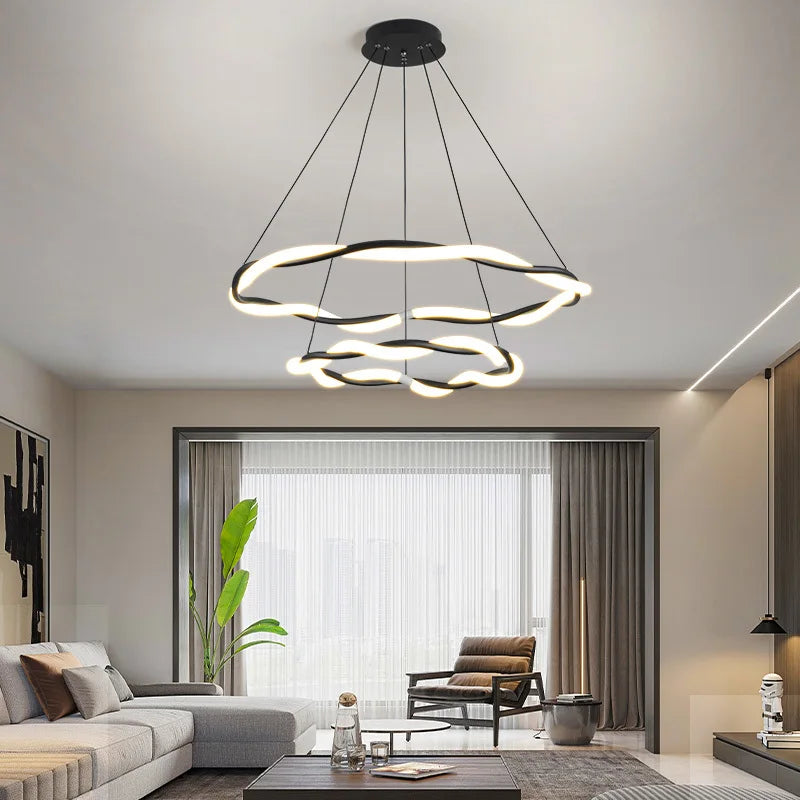 Luxury multi-layer LED ceiling light for interior decoration