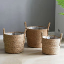 Handmade seagrass storage basket for plants and flowers