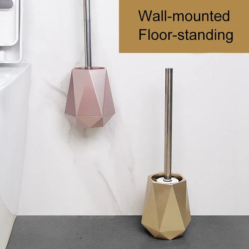 Silicone toilet brush with wall-mounted or freestanding holder - vue 2 sur 10