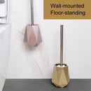 Silicone toilet brush with wall-mounted or freestanding holder