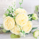 Artificial silk peony and hydrangea bouquet for wedding and home decoration