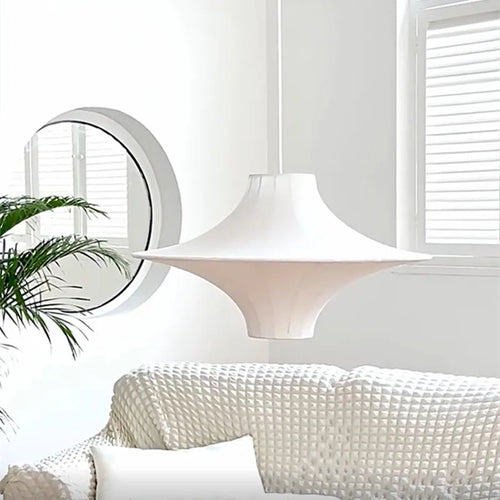 Minimalist wabi sabi silk pendant light for modern interiors - vue 8 sur 8