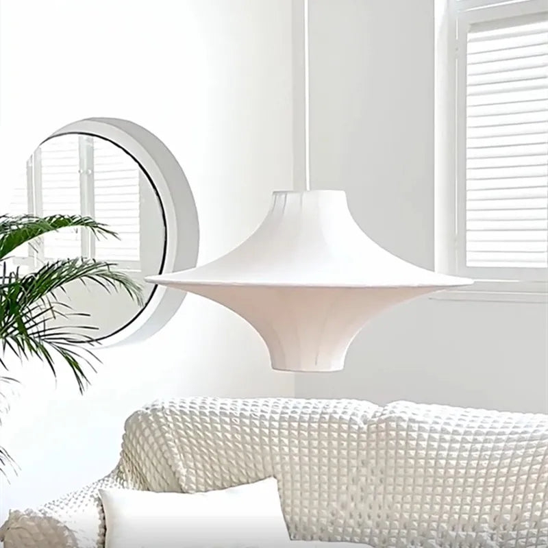 Minimalist wabi sabi silk pendant light for modern interiors - vue 8 sur 8