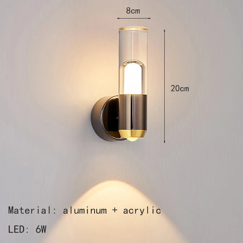Mini clear acrylic wall light