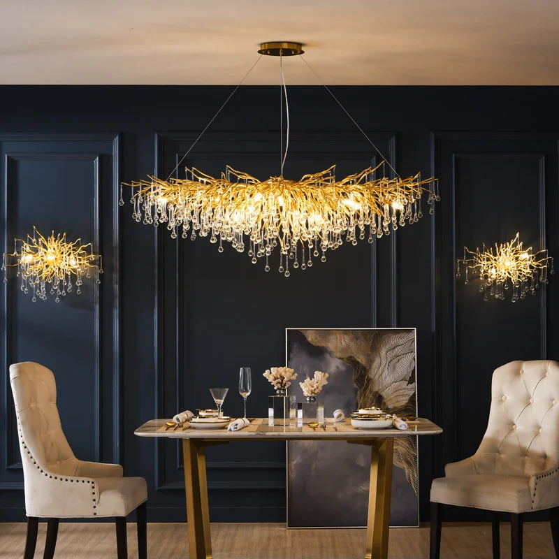 Modern luxury crystal LED chandelier for indoor use