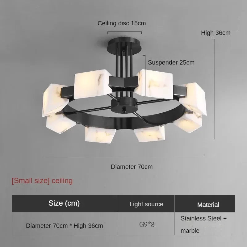 Modern Spanish marble pendant light for elegant interiors - vue 9 sur 10