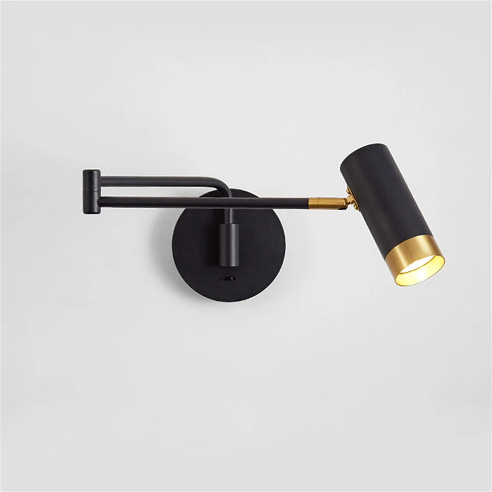 Modern swivel LED wall light with flexible switch