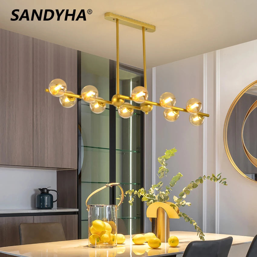 Modern glass chandelier for decorative indoor lighting