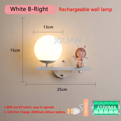Rechargeable resin wall light for children's bedroom decorative - vue 20 sur 22