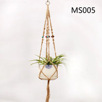hemp rope hanging basket for decorative plants