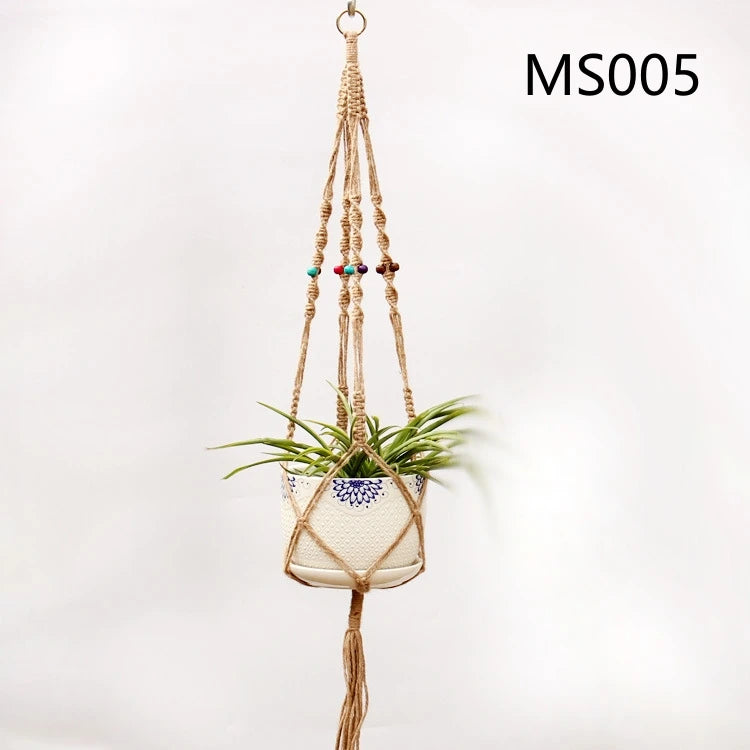 hemp rope hanging basket for decorative plants