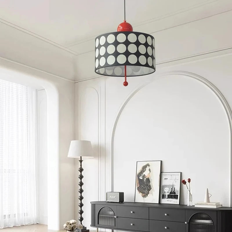 Cylindrical metal pendant light fixture
