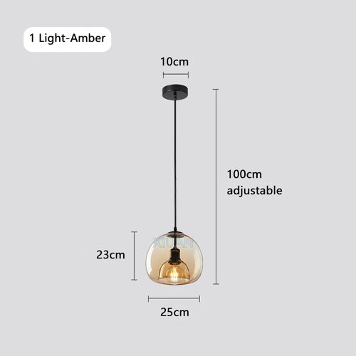 Modern glass chandelier for indoor pendant lighting - vue 14 sur 16