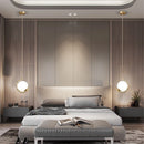 Nordic metal and glass pendant light with decorative LED ball