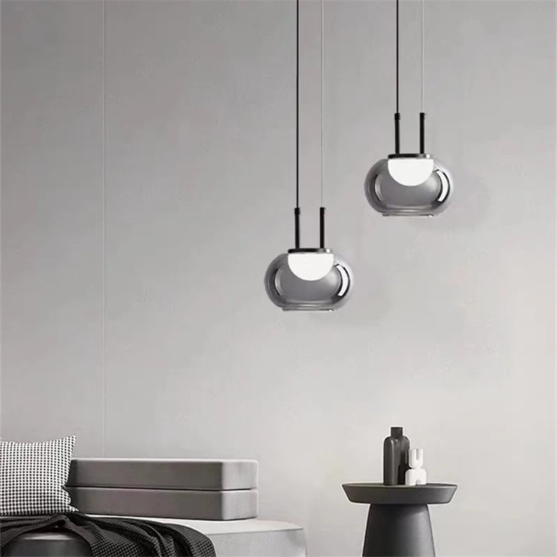 Multi-head glass pendant light for modern interiors