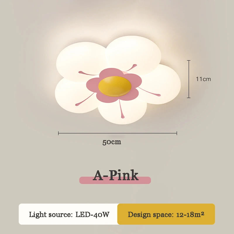 Romantic ceiling light for a little girl's warm and floral bedroom