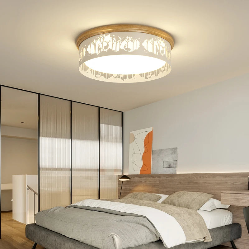 Minimalist LED log chandelier modern romantic for restaurant - vue 5 sur 12