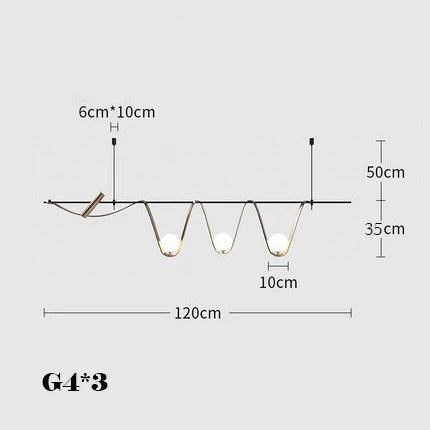 Minimalist creative LED pendant light for indoor lighting - vue 8 sur 9