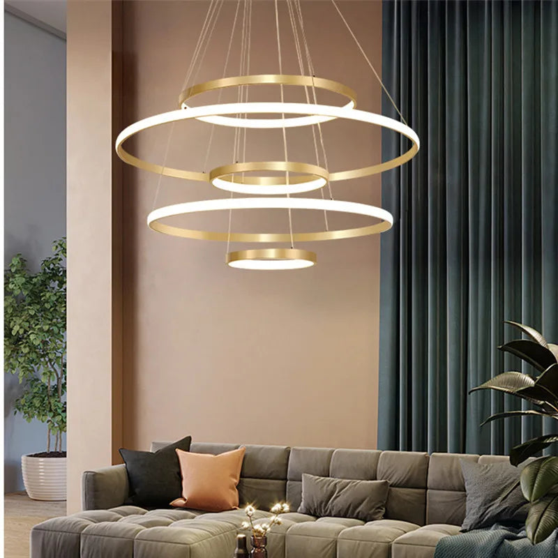 Modern Nordic style chandelier with remote control and LED light