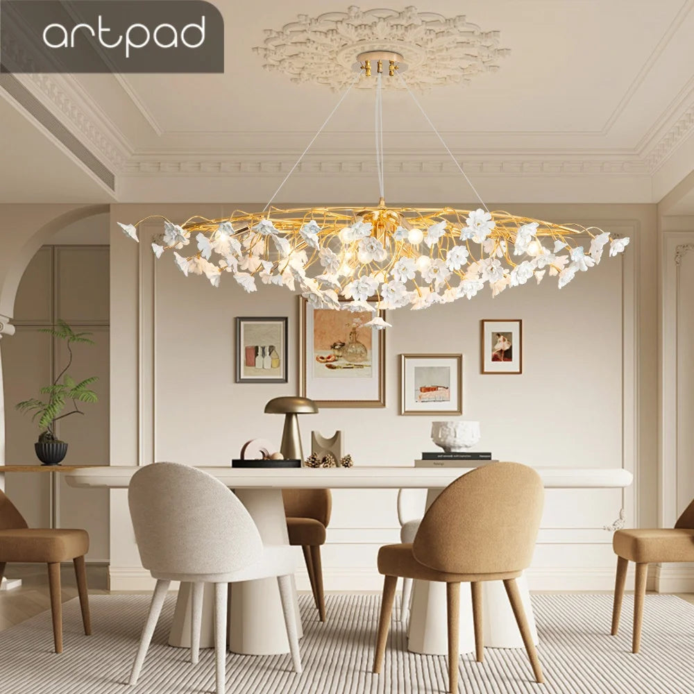Romantic floral chandelier for elegant interior decor