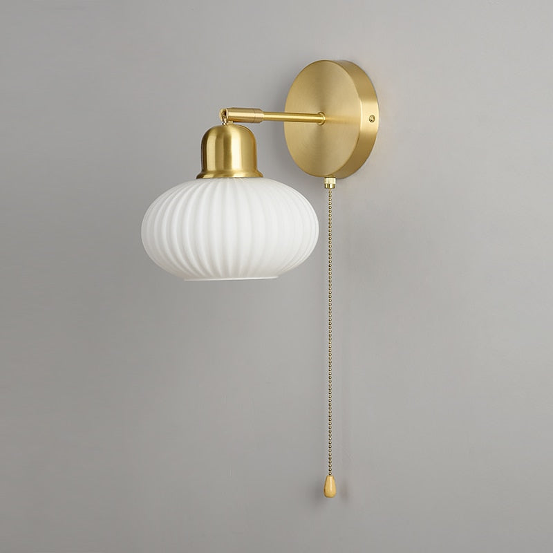 LED wall light with white lampshade Japan - vue 4 sur 7