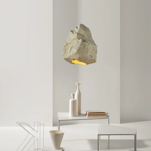 Handmade nordic chandelier imitation stone wabi sabi style - vue 2 sur 7