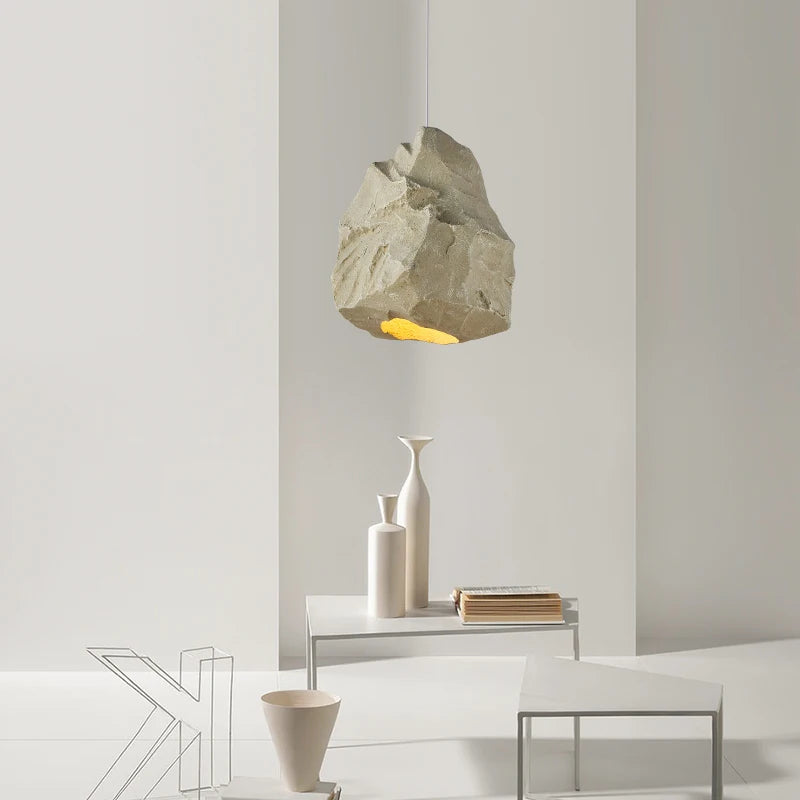 Handmade nordic chandelier imitation stone wabi sabi style