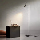 Minimalist brass rotating floor lamp with 3 brightness levels