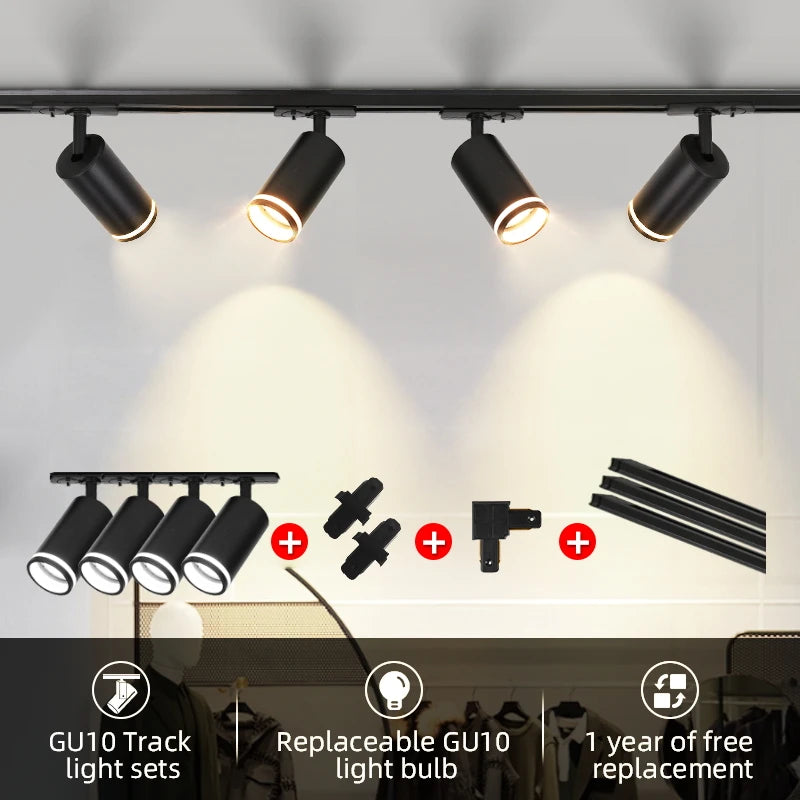 LED track spotlight for shop and kitchen lighting