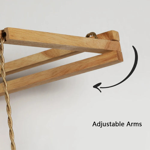 Nordic wooden hanging wall light with swing arm LED - vue 6 sur 7