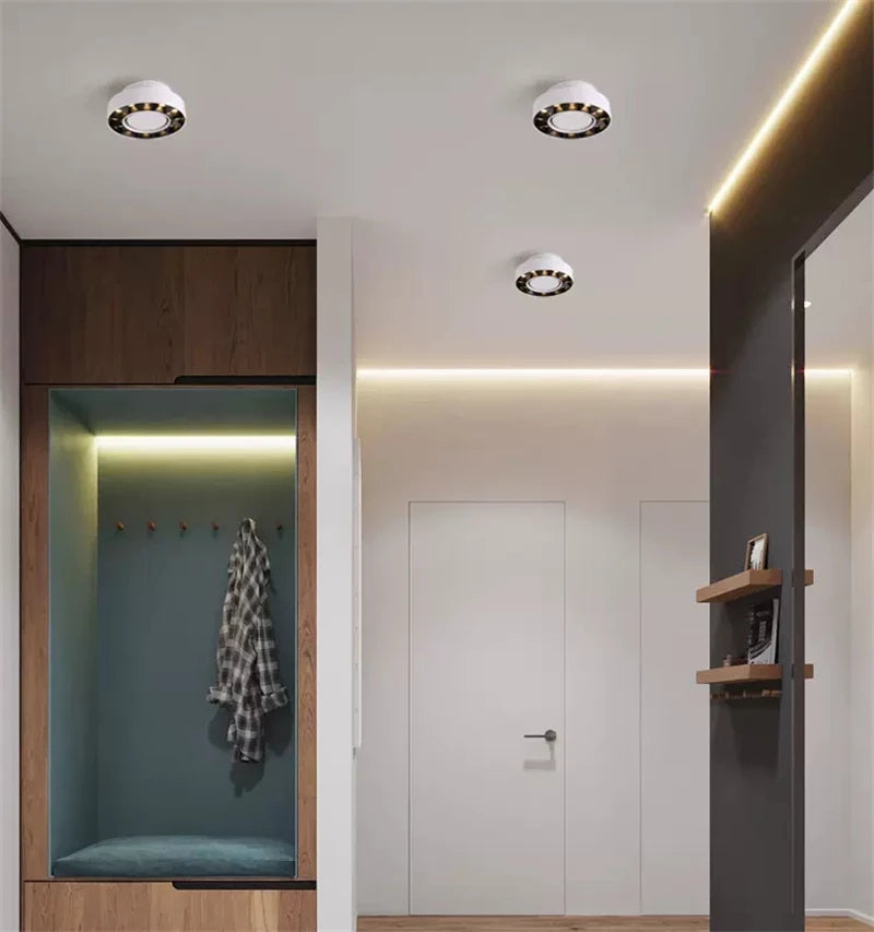 Anti-glare foldable surface-mounted LED ring ceiling spotlight
