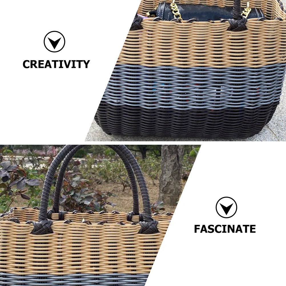 plastic woven basket for various storage and organization - vue 7 sur 7