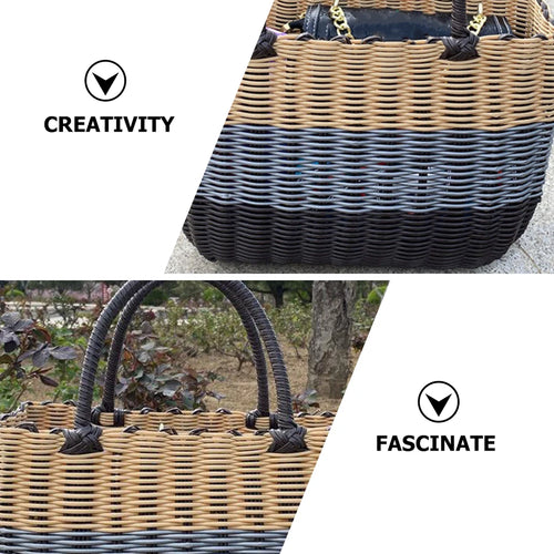 plastic woven basket for various storage and organization - vue 7 sur 7