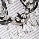 Traditional LED chandelier with smoked crystals