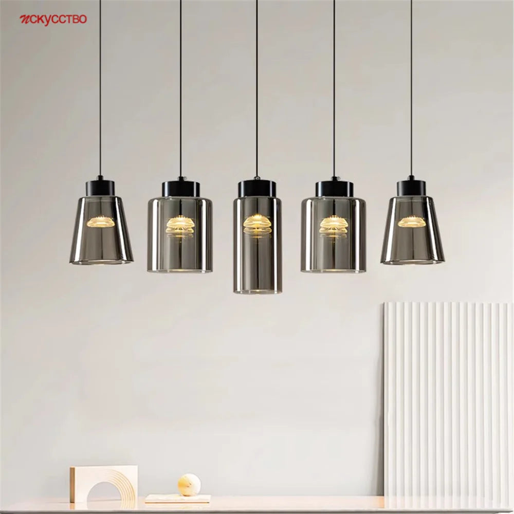 Trendy bottle-shaped LED chandelier for modern interiors