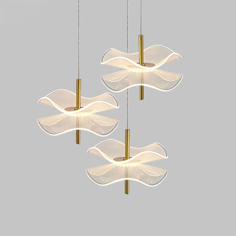 Acrylic lotus leaf designer chandelier for interior decor