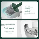 Multi-functional toilet brush with silicone holder, no-drill wall mount