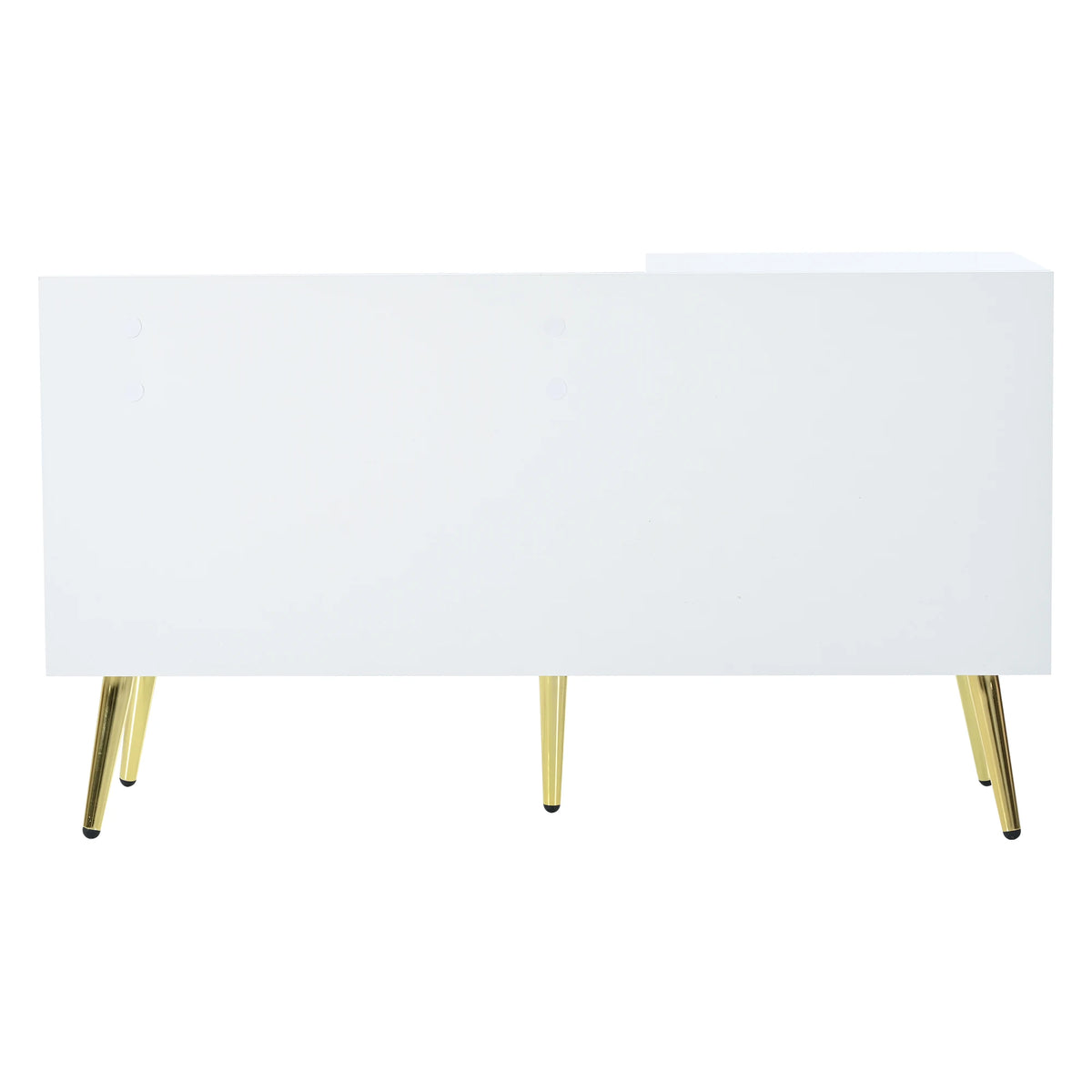 Modern luxury shoe chest in white with storage, upholstered bench and backrest shoe rack with metal handles and Meta